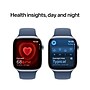 Apple Watch Series 10 GPS Smartwatch, 46mm, Silver Aluminum Case with Denim Sport Band, Small/Medium (MWWL3LW/A)~#|#~sp252646258_sc7