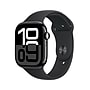 Apple Watch Series 10 GPS + Cellular Smartwatch, 46mm, Jet Black Aluminum Case with Black Sport Band, Medium/Large (MWY43LW/A)~#|#~sp252646279_sc7