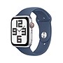 Apple Watch SE GPS + Cellular Smartwatch, 44mm, Silver Aluminum Case with Denim Sport Band, Medium/Large (MXG53LL/A)~#|#~sp252646337_sc7