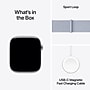 Apple Watch Series 10 GPS + Cellular Smartwatch, 46mm, Silver Aluminum Case with Blue Cloud Sport Loop (MWY23LW/A)~#|#~sp252646341_sc7