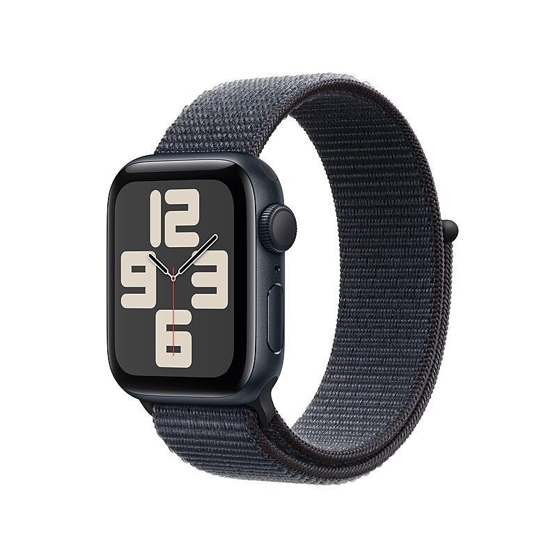 Apple Watch SE GPS Smartwatch, 40mm, Midnight Aluminum Case with Ink Sport Loop (MXEA3LL/A) image 1