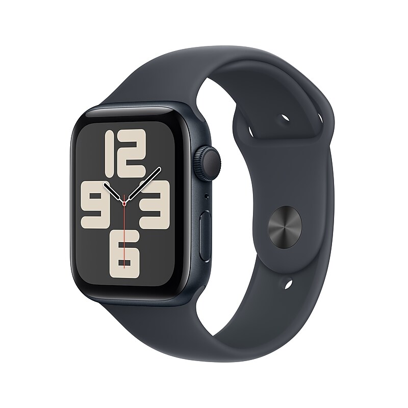 Apple Watch SE GPS Smartwatch, 44mm, Midnight Aluminum Case with Midnight Sport Band, Small/Medium (MXEJ3LL/A) image 1