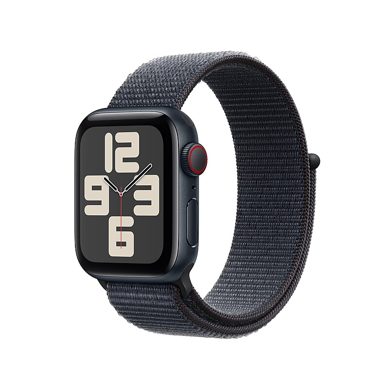Apple Watch SE GPS + Cellular Smartwatch, 40mm, Midnight Aluminum Case with Ink Sport Loop (MXFQ3LL/A) image 1