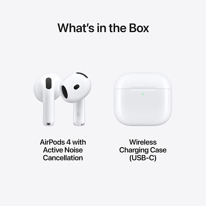 Apple AirPods Noise Canceling Earbuds with USB C Charging Case 4th Generation Bluetooth White MXP93LL A Staples