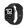 Apple Watch Series 10 46 MM Midnight GPS, Jet Black Aluminum Case, Black Sport Band (MWWP3LW/A)~#|#~sp252665984_sc7