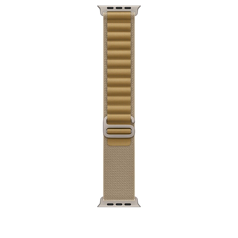 Apple Watch 49mm Tan Alpine Loop, Medium, Natural Titanium Finish (MXN23AM/A) image 1