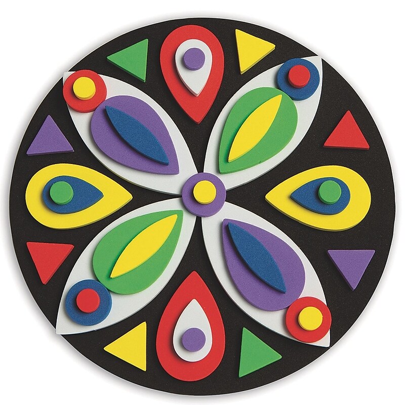 S&S Foam Mosaic Mandalas Craft Kit, 12/Pack (GP3364) image 1