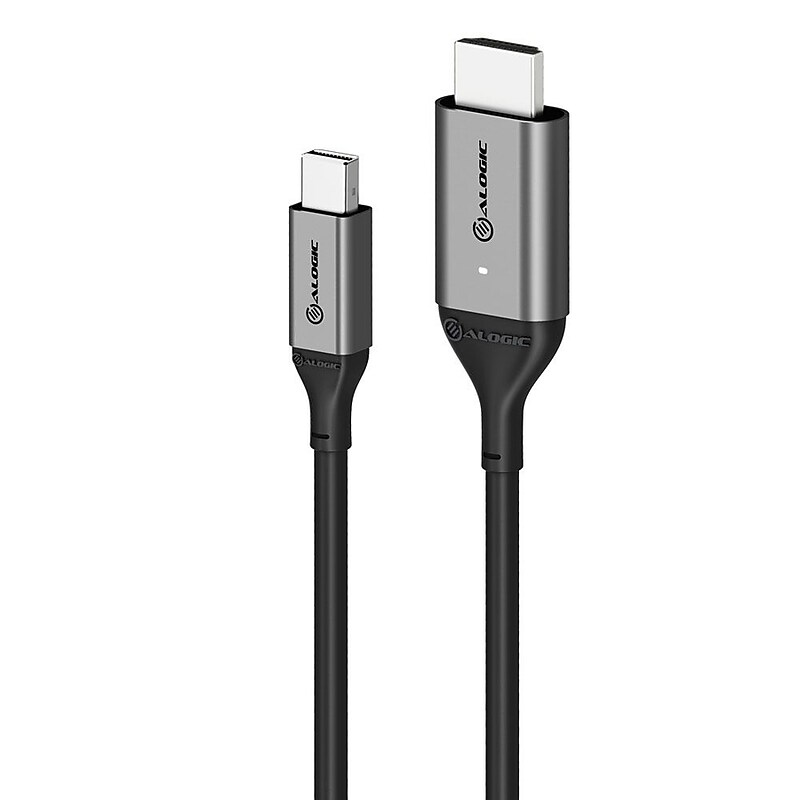 Alogic Ultra Mini DisplayPort 1.4 to HDMI 2.0 Audio/Video Cable, Male to Male, Space Gray (ULMDPHD02-SGR) image 1