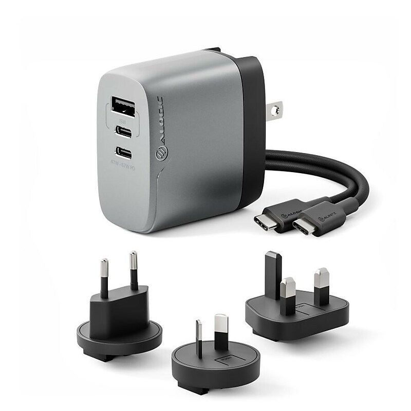ALOGIC Rapid Power USB-A/USB-C Wall Charger for Multiple Brands, Space Gray/Black (WCM3X67-SGR) image 1