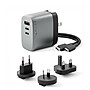 ALOGIC Rapid Power USB-A/USB-C Wall Charger for Multiple Brands, Space Gray/Black (WCM3X67-SGR)~#|#~sp254585120_sc7