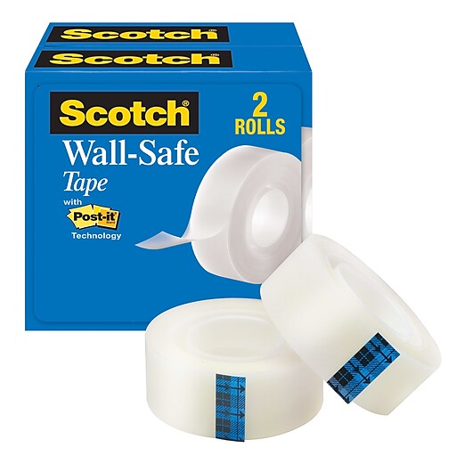 Sticks Securely Photo Safe Scotch Wall-Safe Tape Removes Cleanly Designed for Displaying Invisible - 1 2 Dispensered Rolls 183-DM2 3/4 in x 600 in 