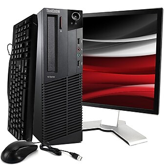 Lenovo ThinkCentre M92 Refurbished Desktop Computer with 20" Monitor, Intel Core i5-3470, 16GB Memory, 240GB SSD, Windows 10 Pro
