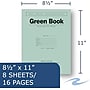 Roaring Spring Paper Products Exam Notebooks, 8.5" x 11", Wide Ruled, 8 Sheets, Green (77509)~#|#~sp255101449_sc7