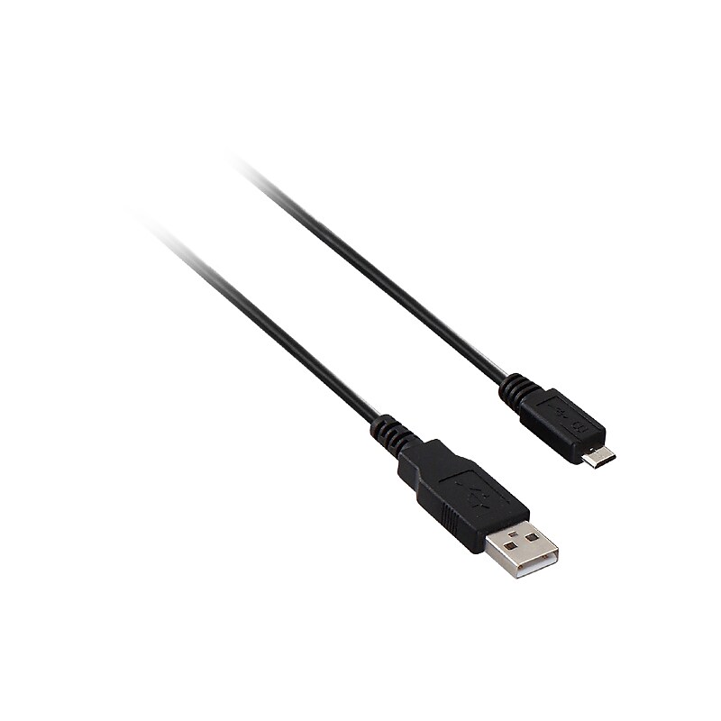 V7 3.3' USB-A to Micro USB-B Cable, Male to Male, Black (V7E2USB2AMCB-01M) image 1