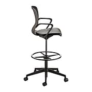 Safco® Shell™ Vinyl Upholstered Extended-Height Chair, Black (7014BL)