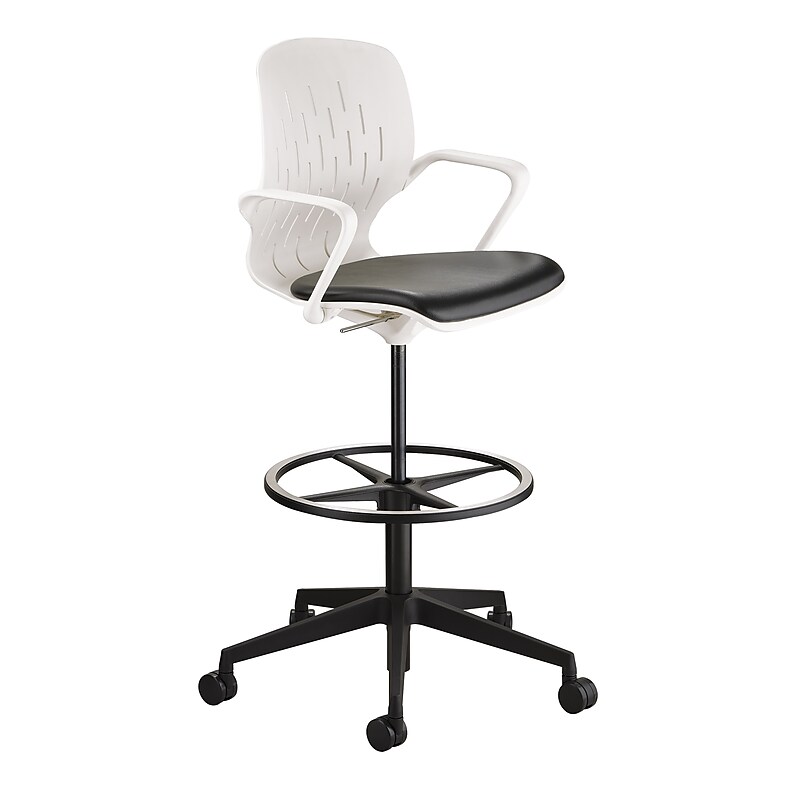 Safco® Shell™ Vinyl Upholstered Extended-Height Chair, White (7014WH) image 1