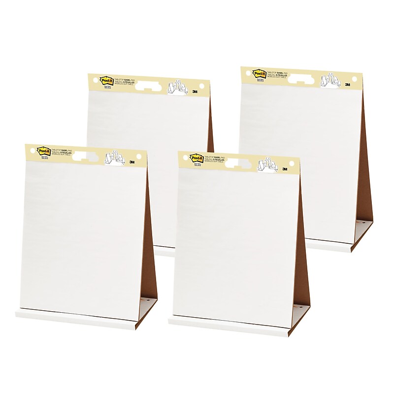 Post-it® Super Sticky Tabletop Easel Pad, 20" x 23", 20 Sheets/Pad, 4 Pads/Pack (563 VAD 4PK) image 1