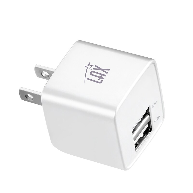 LAX Gadgets USB-A/USB-C Wall Charger, 24W, White (WLL2PWHT) image 1