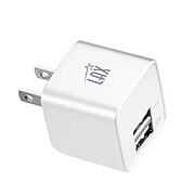 LAX Dual USB Port Wall Charger 2.4A for Smartphones - White (LAX2PORTWALLWHT)