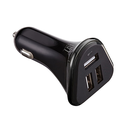 LAX 3USB Port Car Charger 4.8A for Smartphones Black (LAX3PORTCAR