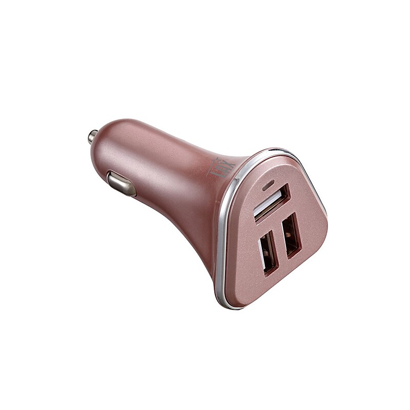 LAX 3-USB Port Car Charger 4.8A for Smartphones - Rose Gold (LAX3PORTCAR-ROS) image 1