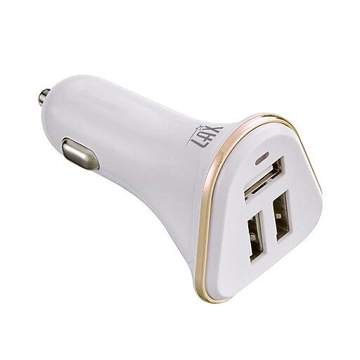 LAX 3USB Port Car Charger 4.8A for Smartphones White (LAX3PORTCAR