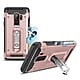Hybrid Shockproof Protective TPU Case with Card Slot Holder Stand Cell Phone Case for Samsung Galaxy S9 Plus - Metallic Pink