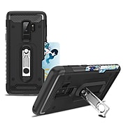 Hybrid Shockproof Protective TPU Case with Card Slot Holder Stand Cell Phone Case for Samsung Galaxy S9 Plus - Classic Black