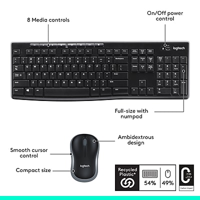 MK270 Wireless Keyboard and Mouse Combo - Thumbnail 3