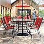 Flash Furniture Brazos 5 Piece Outdoor Patio Dining Set, Red (TLH089R017CRD4)~#|#~sp259191007_sc7