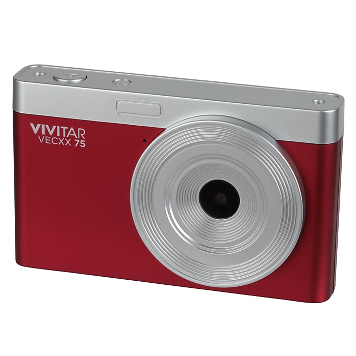 Vivitar Point Shoot Digital Camera, Red (VECXX75-RED-T35-6) | Staples