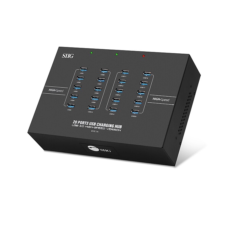 SIIG USB-A Charging Station, 200W, Black (ID-US0611-S1) image 1