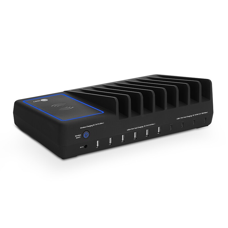 SIIG USB-A/USB-C Charging Station, 150W, Black (AC-PW1R11-S1) image 1