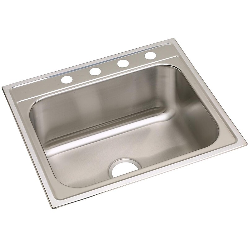 Elkay Dayton Stainless Steel 25" x 22" x 10-1/4", Single Bowl Top Mount Sink (DPC12522104) image 1