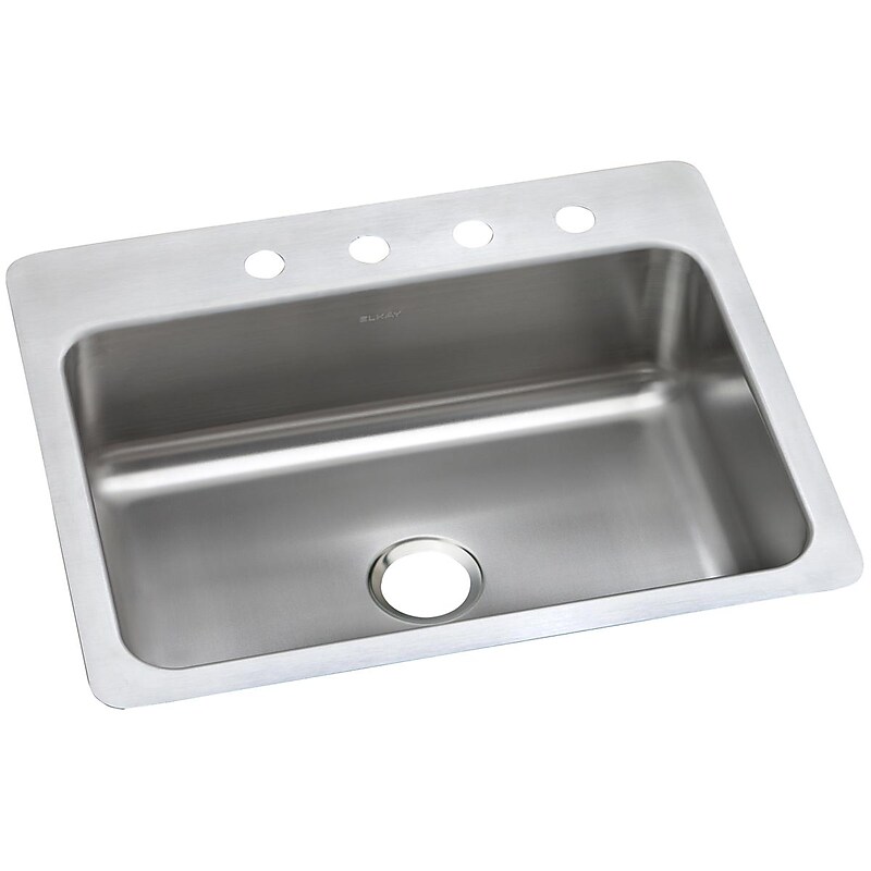 Elkay Dayton Stainless Steel 27" x 22" x 8", Single Bowl Dual Mount Sink (DSESR127221) image 1
