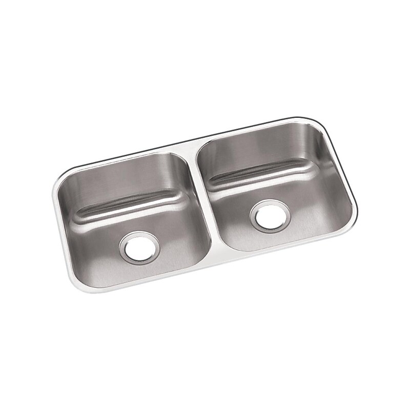 Elkay Dayton Stainless Steel 31-3/4" x 18-1/4" x 8", Equal Double Bowl Undermount Sink (DXUH3118) image 1