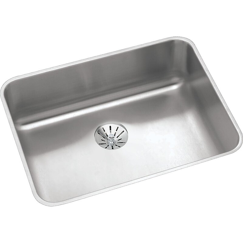 Elkay Lustertone Stainless Steel 23-1/2" x 18-1/4" x 4-3/8", Single Bowl Undermount ADA Sink with Perfect Drain (ELUHAD211545PD) image 1