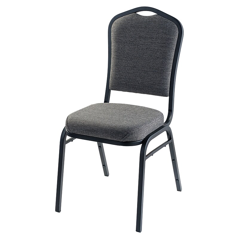 NPS 9300 Series Deluxe Fabric Upholstered Stack Chair, Natural Graystone/Black Sandtex (9362-BT) image 1