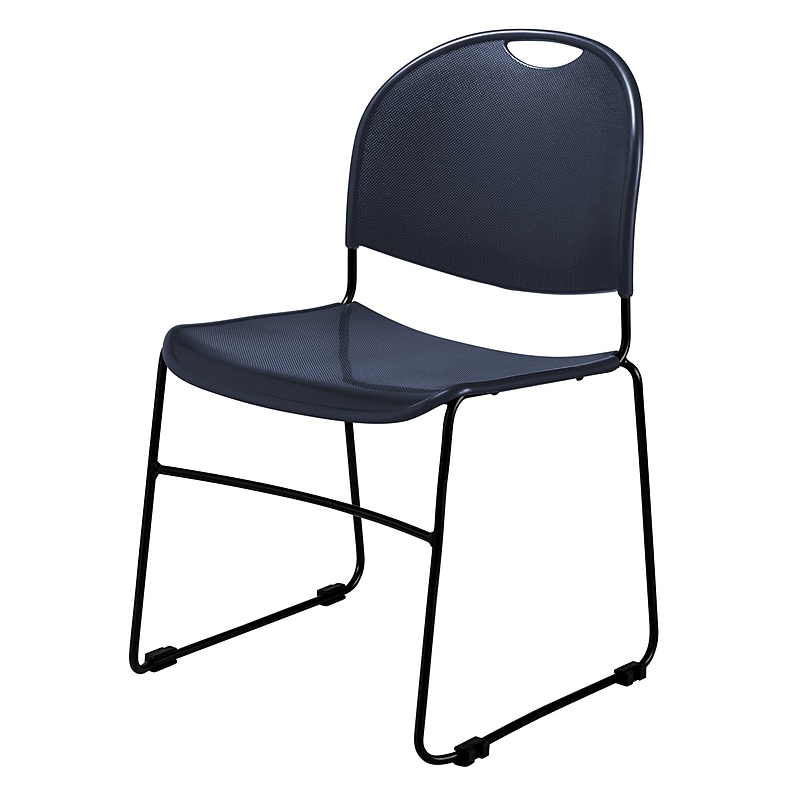 NPS Commercialine 850 Series Polypropylene Ultra Compact Stack Chair, Blue, 4/Pack (855-CL/4) image 1