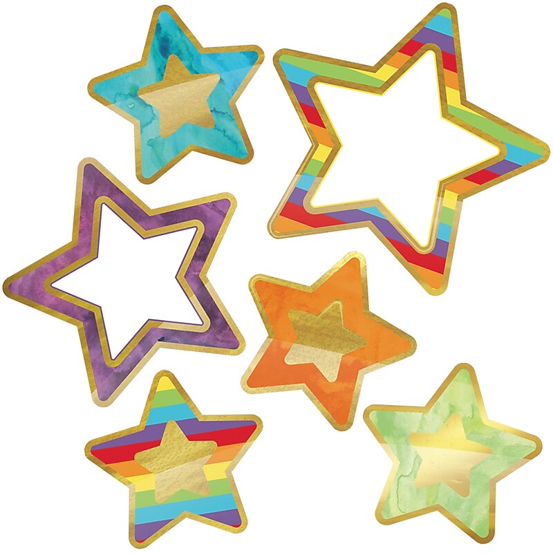 Sparkle and Shine Rainbow and Foil Stars Cut-Outs, 39/Pack (120242) image 1