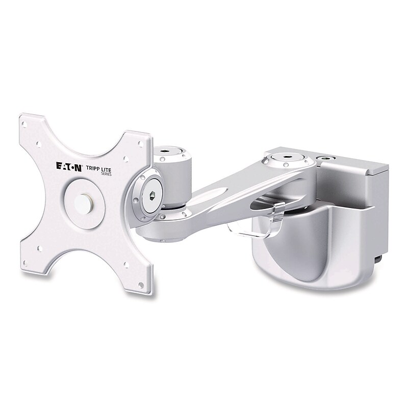 Tripp Lite by Eaton Adjustable Single-Extension Monitor Mount for Slat Wall System for 32" Monitors, Silver (DMSW1332MTAA) image 1