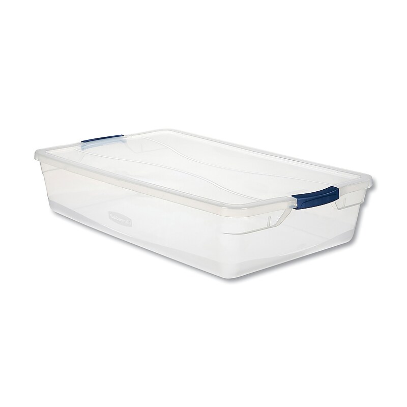Rubbermaid Clever Store 41 Quart Basic Latch-Lid Container with Lid, Plastic, Clear (RMCC410001) image 1