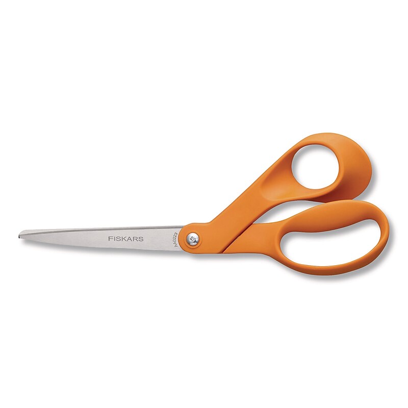 Fiskars Original 8.41" Stainless Steel Scissors, Pointed Tip, Orange (1069755) image 1