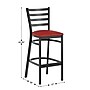 Flash Furniture HERCULES Traditional Steel and Vinyl Ladder Back Restaurant Barstool, Black Frame/Red Seat (XUDG697BBARRDV)~#|#~sp264513303_sc7