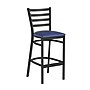 Flash Furniture HERCULES Traditional Steel and Vinyl Ladder Back Restaurant Barstool, Black Frame/Blue Seat (XUDG697BBARBLV)~#|#~sp264513613_sc7