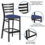Flash Furniture HERCULES Traditional Steel and Vinyl Ladder Back Restaurant Barstool, Black Frame/Blue Seat (XUDG697BBARBLV)~#|#~sp264513615_sc7
