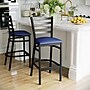 Flash Furniture HERCULES Traditional Steel and Vinyl Ladder Back Restaurant Barstool, Black Frame/Blue Seat (XUDG697BBARBLV)~#|#~sp264513616_sc7