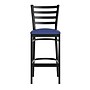 Flash Furniture HERCULES Traditional Steel and Vinyl Ladder Back Restaurant Barstool, Black Frame/Blue Seat (XUDG697BBARBLV)~#|#~sp264513621_sc7
