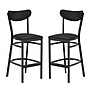 Flash Furniture Wright Transitional Vinyl and Steel Boomerang Back Commercial Barstool, Black, 2-Pieces/Pack (2XUDG6V6BKVBK)~#|#~sp264513624_sc7