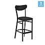 Flash Furniture Wright Transitional Vinyl and Steel Boomerang Back Commercial Barstool, Black, 2-Pieces/Pack (2XUDG6V6BKVBK)~#|#~sp264513625_sc7